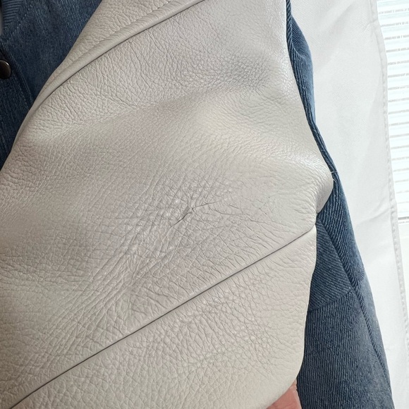 EB Denim & Leather Colorblock Varsity Jacket size M NWT - Picture 6 of 7